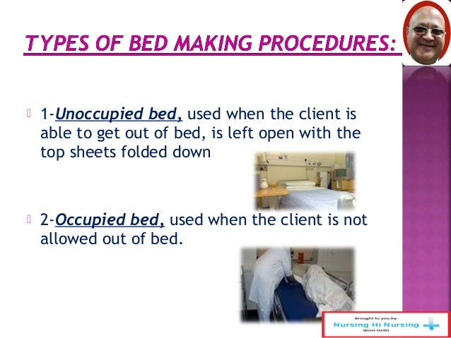 Bed making in nursing
