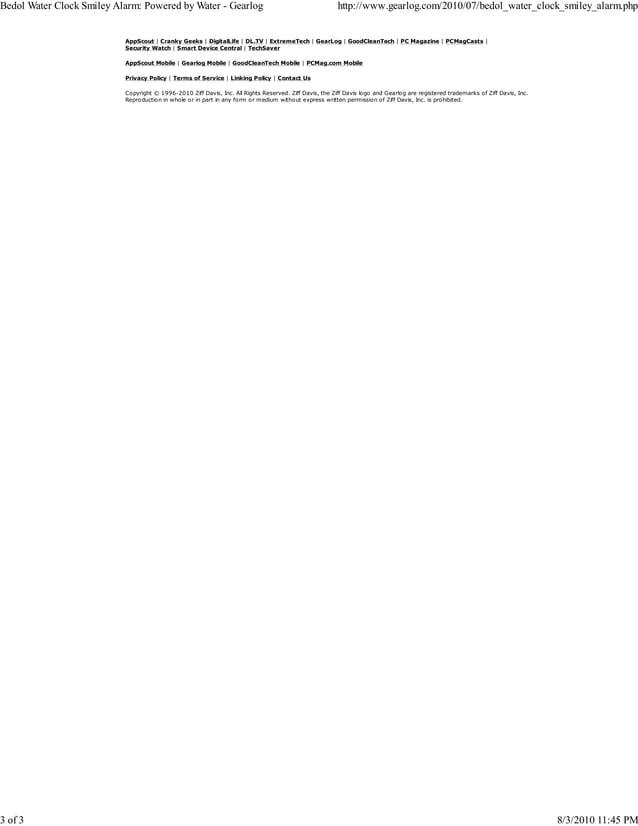Bedol water clock smiley red pc magazine gear log PDF