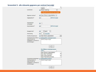 Screenshot 5: alle relevante gegevens per contract (vervolg)

 