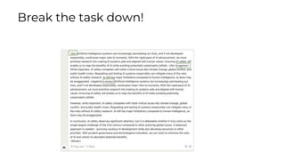 Break the task down!
 