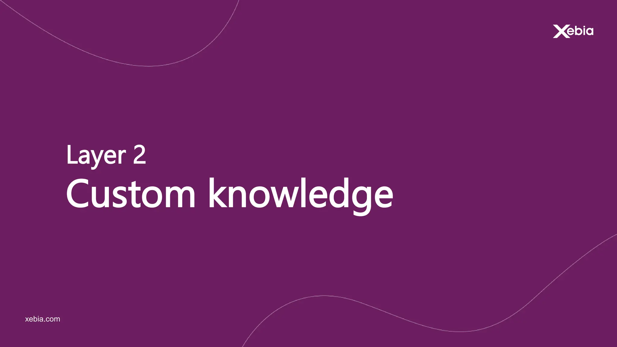 xebia.com
Layer 2
Custom knowledge
 