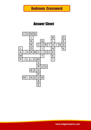 Bedroom crossword | PDF