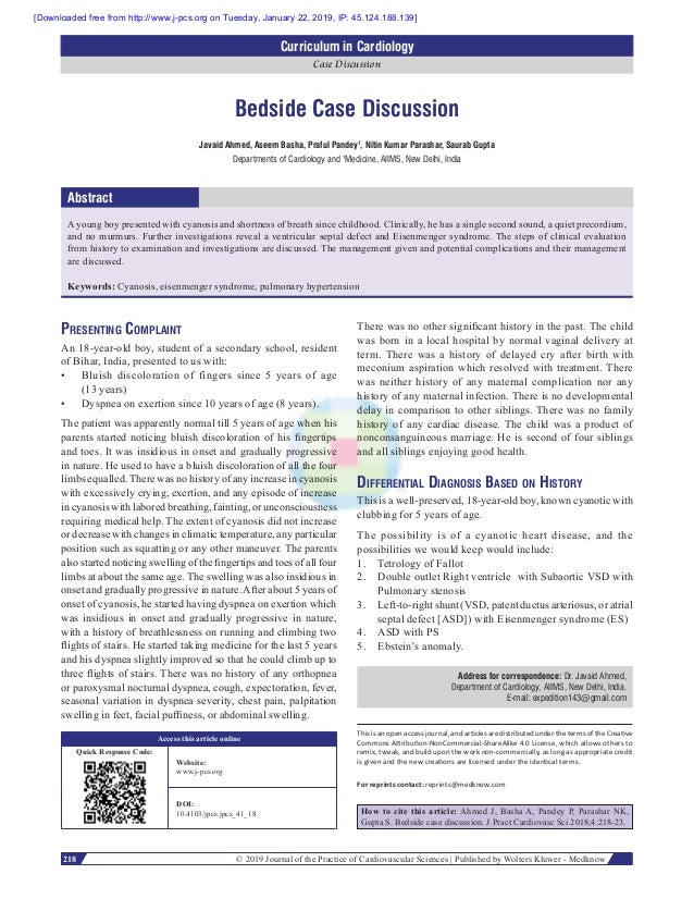 Bedside Case Discussion Aiims Cardiology - 