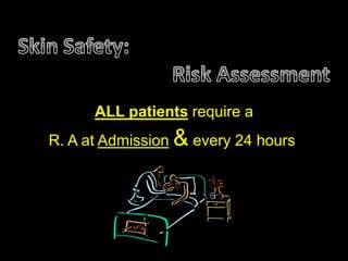 ALL patients require a
R. A at Admission & every 24 hours.
 