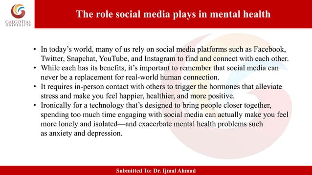 Social Media and Mental Health | PPTX