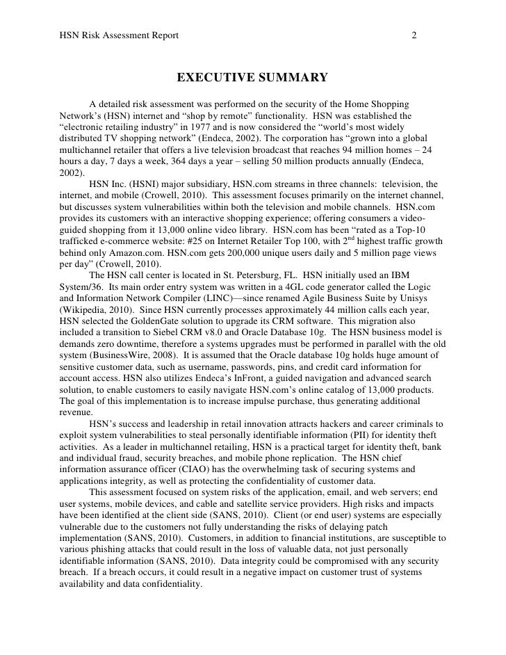 security assessment security assessment report executive summary report executive