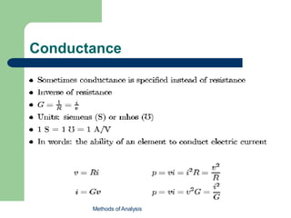 Conductance
Methods of Analysis
 