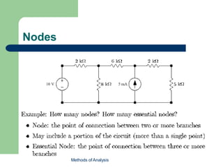 Nodes
Methods of Analysis
 