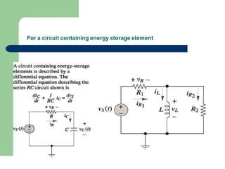 For a circuit containing energy storage element
 