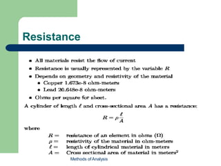 Resistance
Methods of Analysis
 