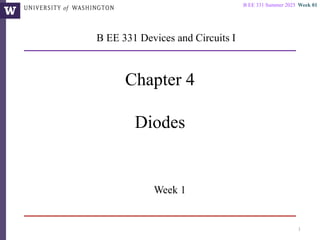 BEE331-Week1 (1).pdf Devices and Circuits. DIodes | PDF