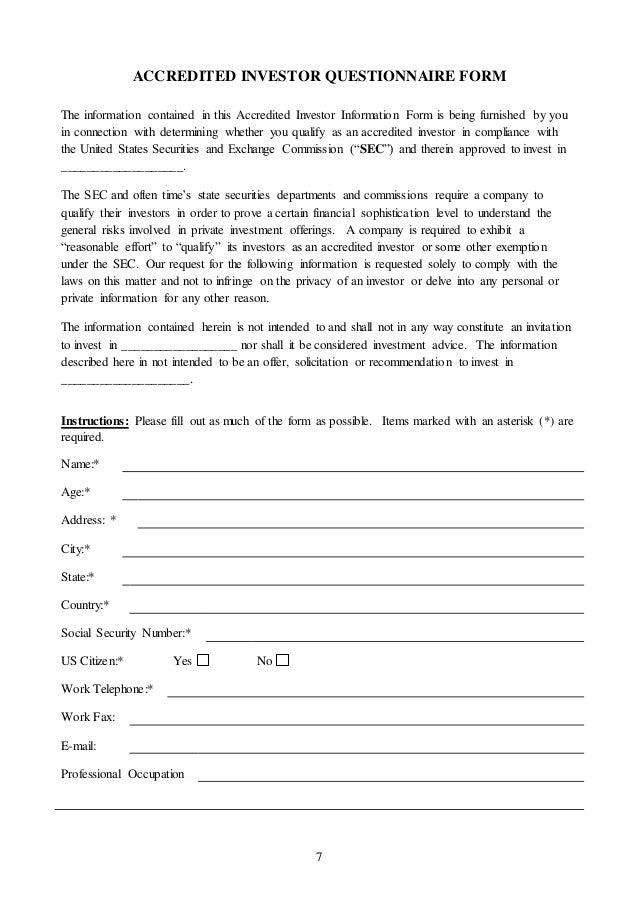 investor questionnaire template barca fontanacountryinn com investor questionnaire template