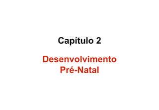 Capítulo 2
Desenvolvimento
Pré-Natal
 