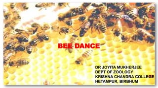 BEE DANCE
DR JOYITA MUKHERJEE
DEPT OF ZOOLOGY
KRISHNA CHANDRA COLLEGE
HETAMPUR, BIRBHUM
 