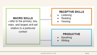 p r e s e n t a t i o n t i t l e 2 0 X X
 