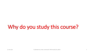 Why do you study this course?
11-06-2024 R.ANJANEYULU NAIK, ASSOCIATE PROFESSOR,EEE,LBRCE 7
 