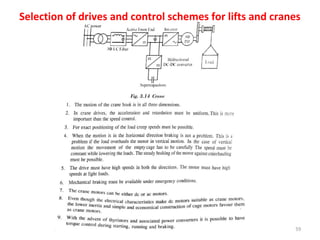 59
Selection of drives and control schemes for lifts and cranes
 