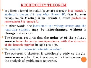 BEEE Unit for engineers electrical introducing to theorems | PPTX