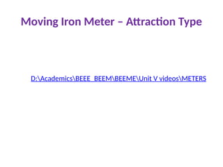 D:AcademicsBEEE_BEEMBEEMEUnit V videosMETERS
Moving Iron Meter – Attraction Type
 