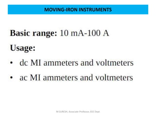MOVING-IRON INSTRUMENTS
M.SURESH, Associate Professor, EEE Dept
 