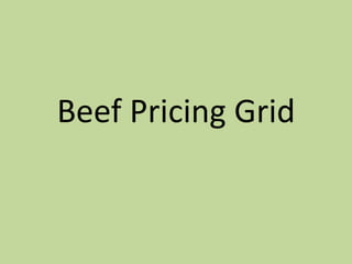 Beef Pricing Grid 