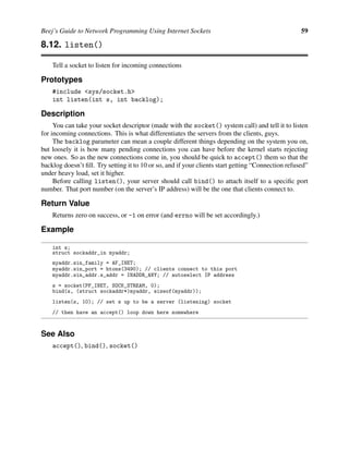 Beej Guide Network Programming | PDF