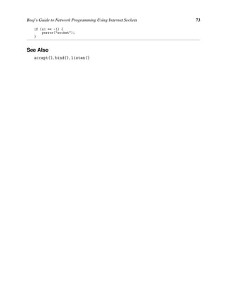 Beej Guide Network Programming | PDF