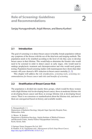 Management of Early Stage Breast Cancer | PDF