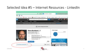Selected Idea #5 – Internet Resources - LinkedIn
71/24/2015
 