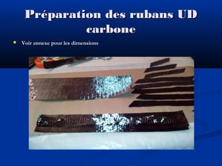 Préparation des rubans UD
carbone


Voir annexe pour les dimensions

 