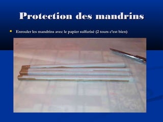 Protection des mandrins


Enrouler les mandrins avec le papier sulfurisé (2 tours c’est bien)

 
