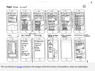 Pim van Gennip of Iconize worked on the designs of the first version of the platform, which we called Beep.
 