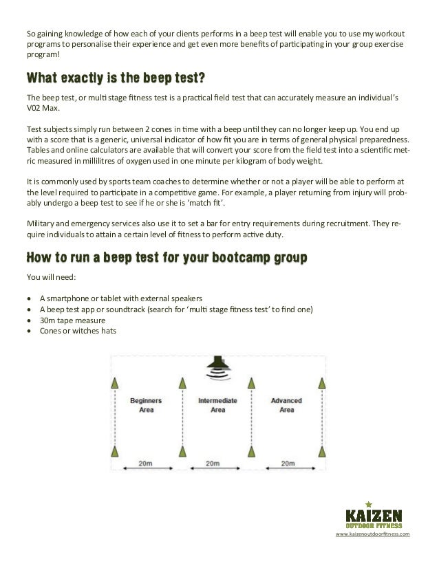 Beep Testing For Outdoor Groups