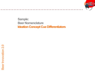 Sample:
Beer Nomenclature
IdeationConcept Cue Differentiators
 
