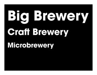 Big Brewery
Cra Brewery
Microbrewery
 