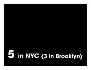 5   in NYC (3 in Brooklyn)
 