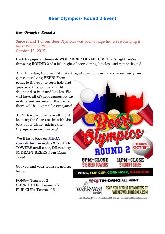 Beer olympics round 2 event