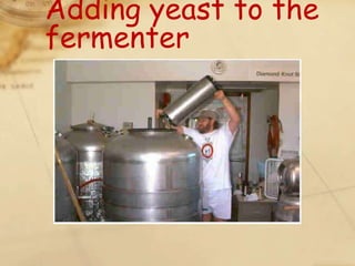 Adding yeast to the
fermenter
 