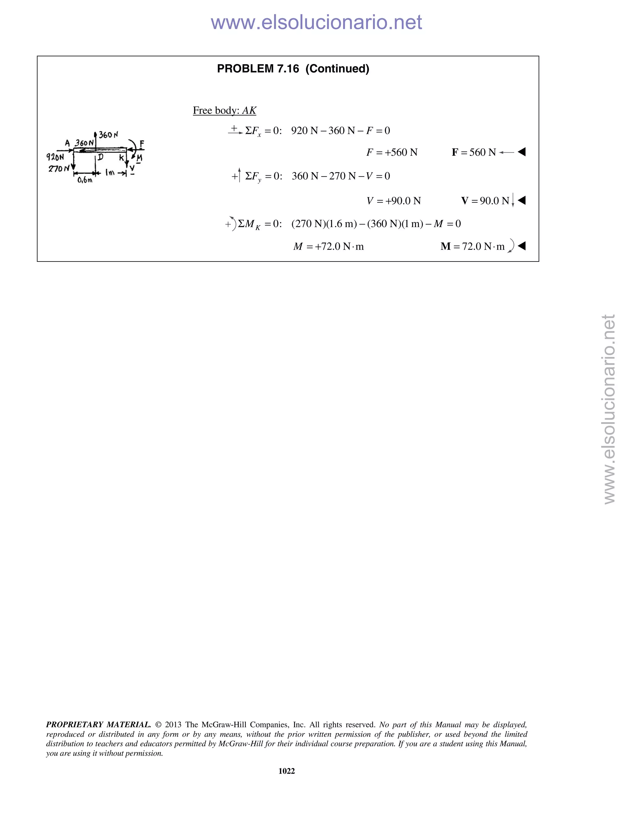 Beer vector mechanics for engineers statics 10th solutions