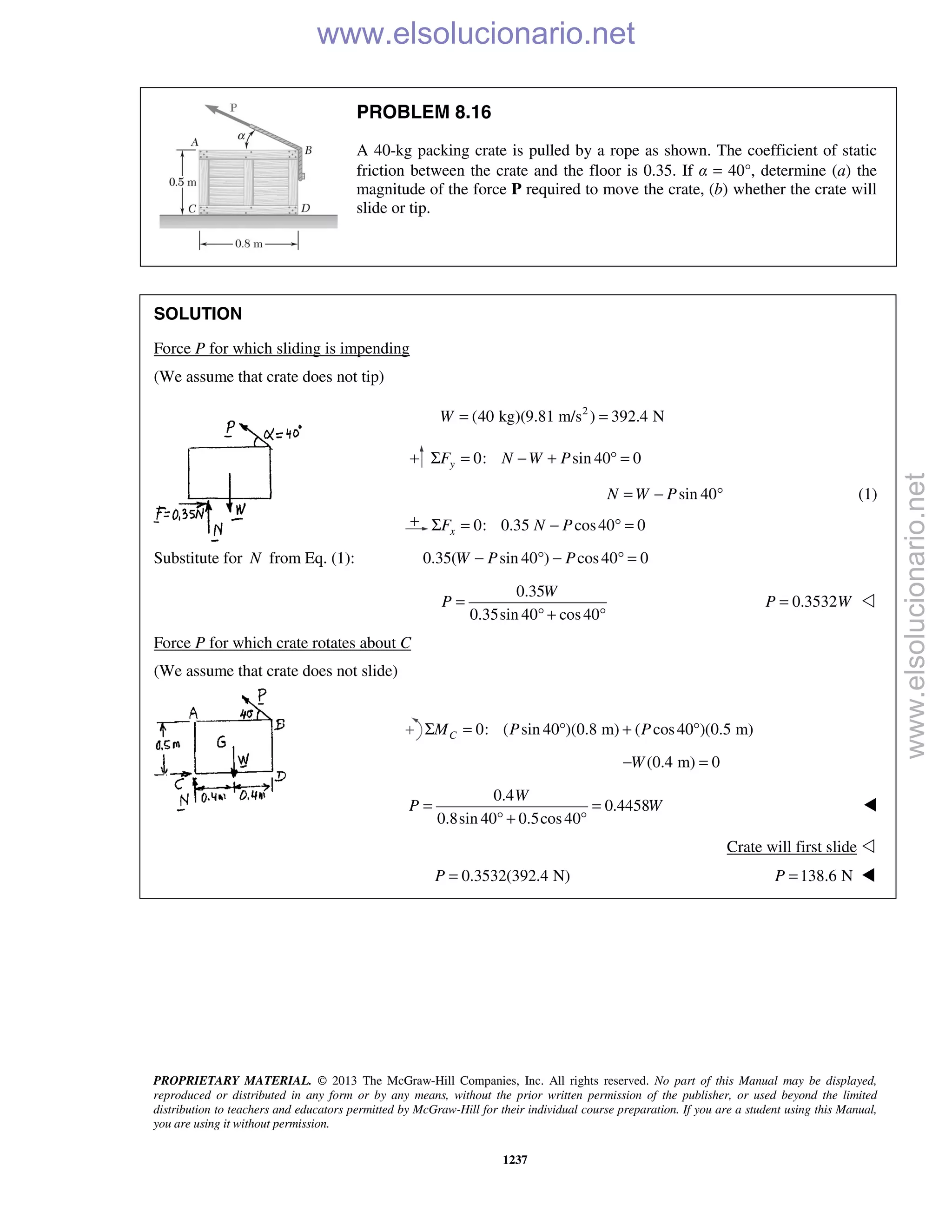 Beer vector mechanics for engineers statics 10th solutions