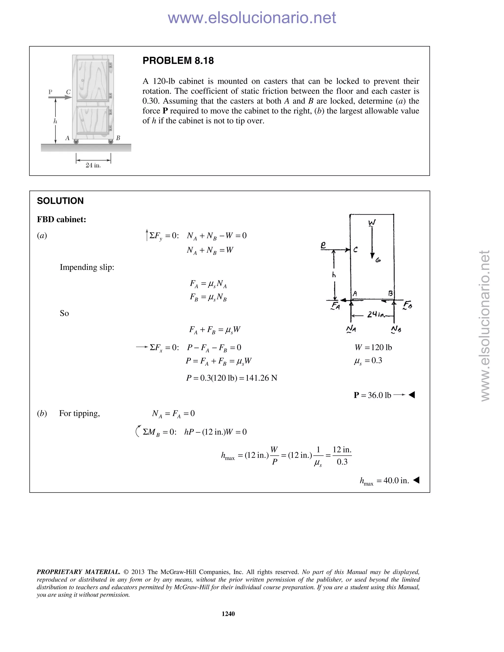 Beer vector mechanics for engineers statics 10th solutions
