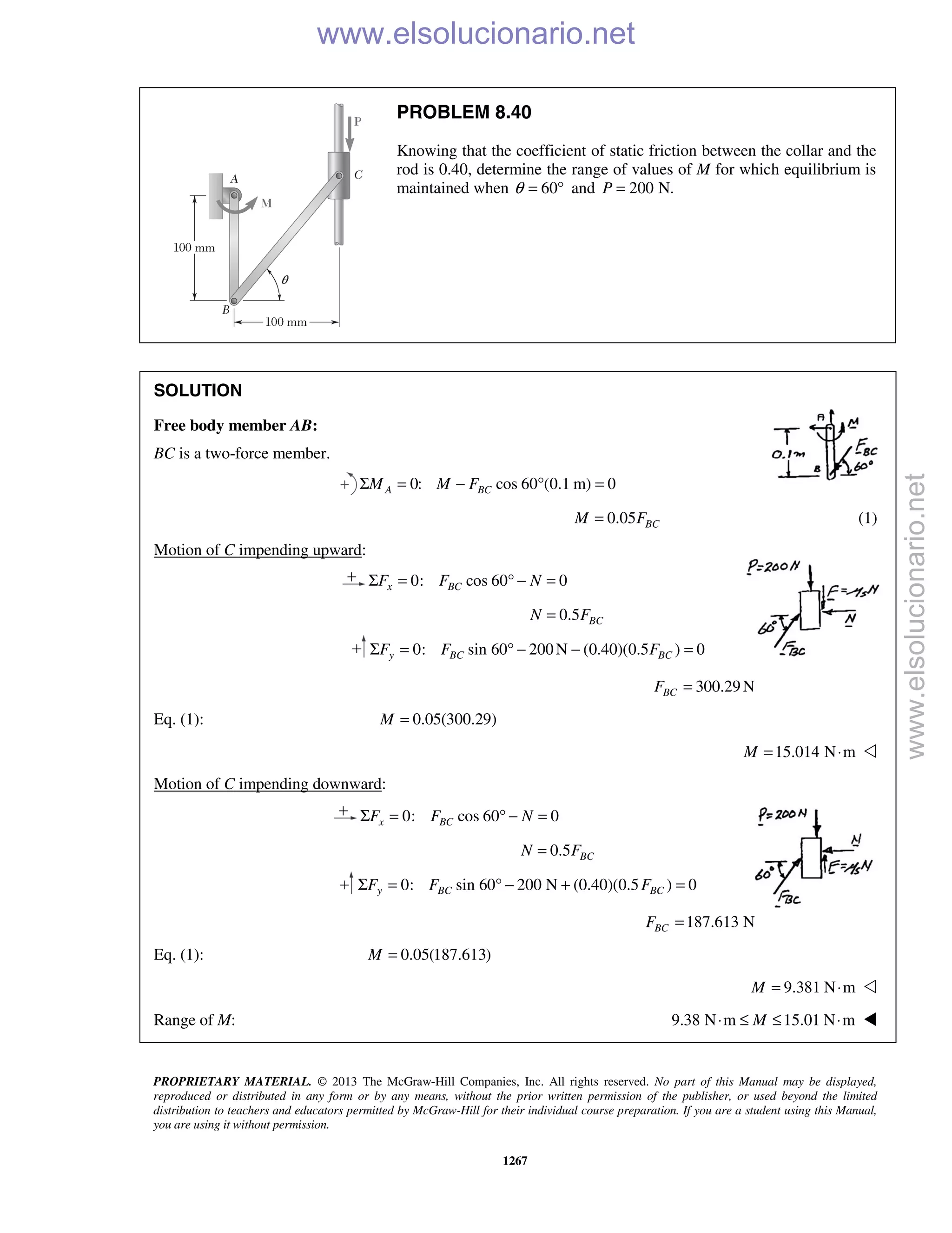 Beer vector mechanics for engineers statics 10th solutions
