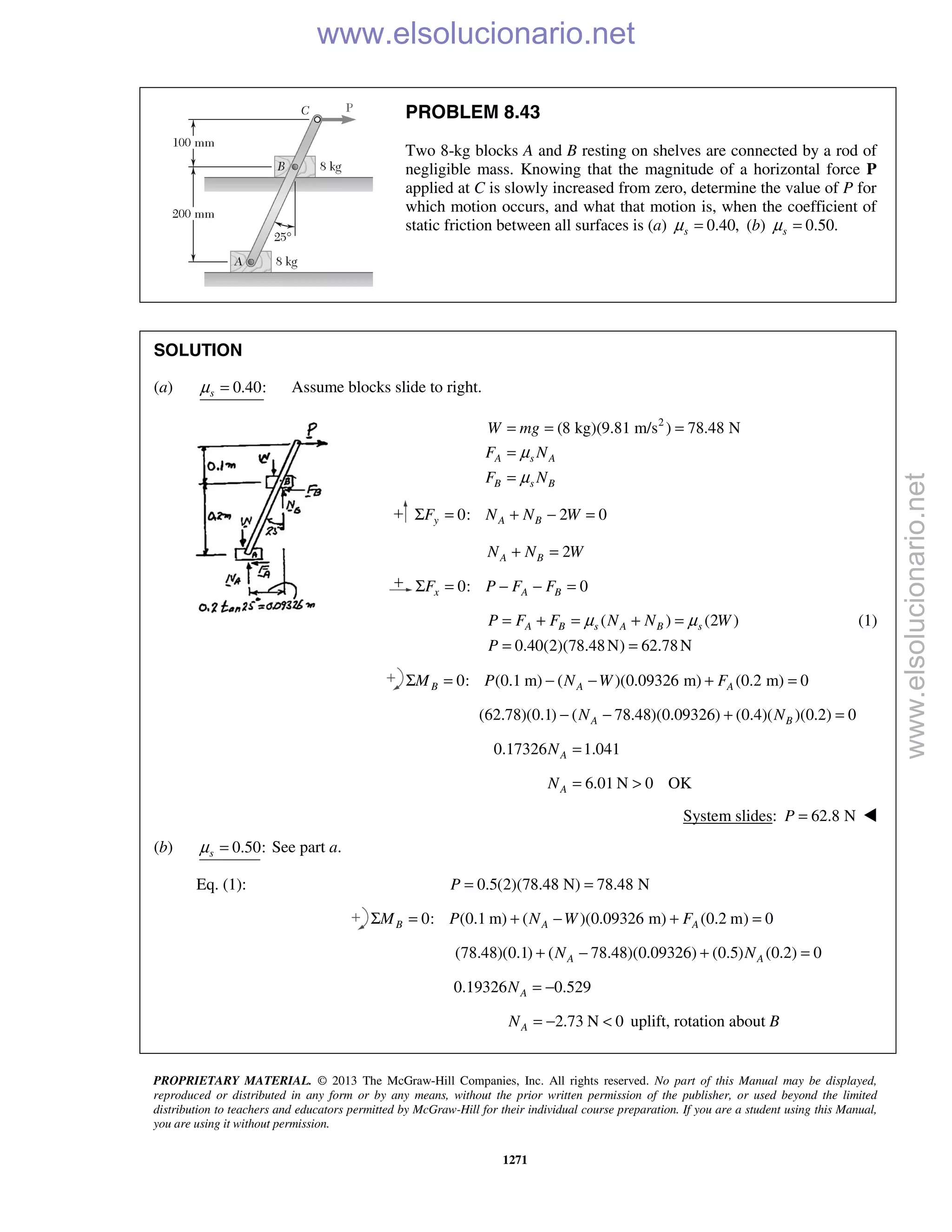 Beer vector mechanics for engineers statics 10th solutions