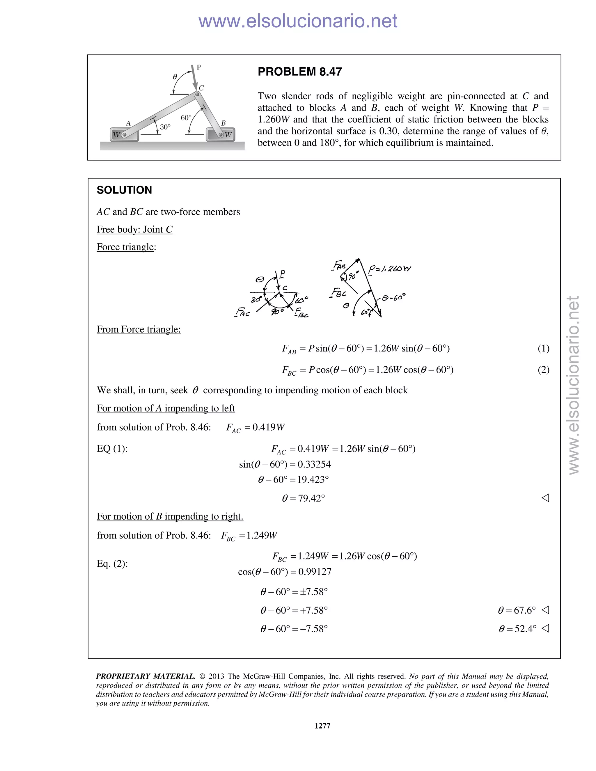 Beer vector mechanics for engineers statics 10th solutions