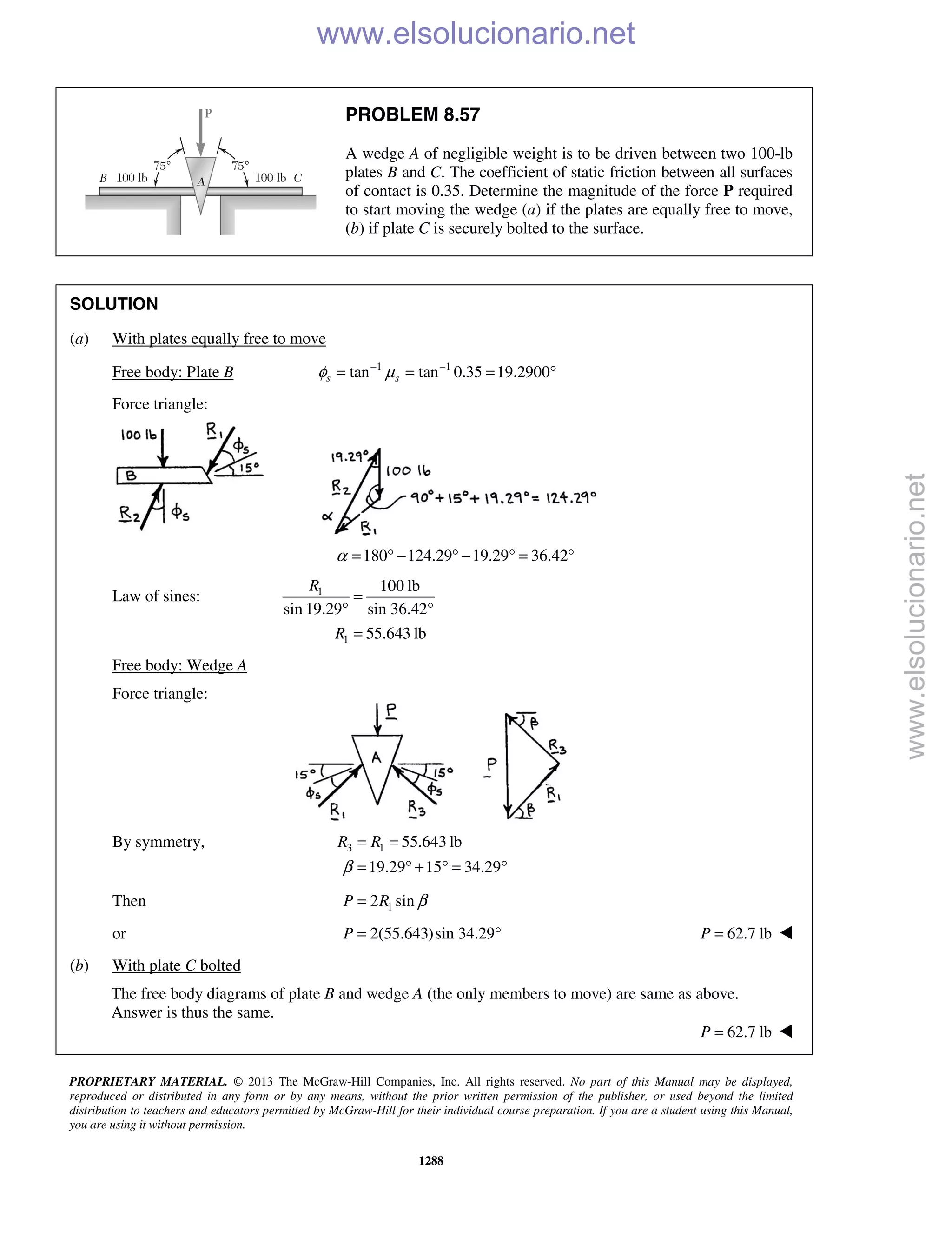 Beer vector mechanics for engineers statics 10th solutions