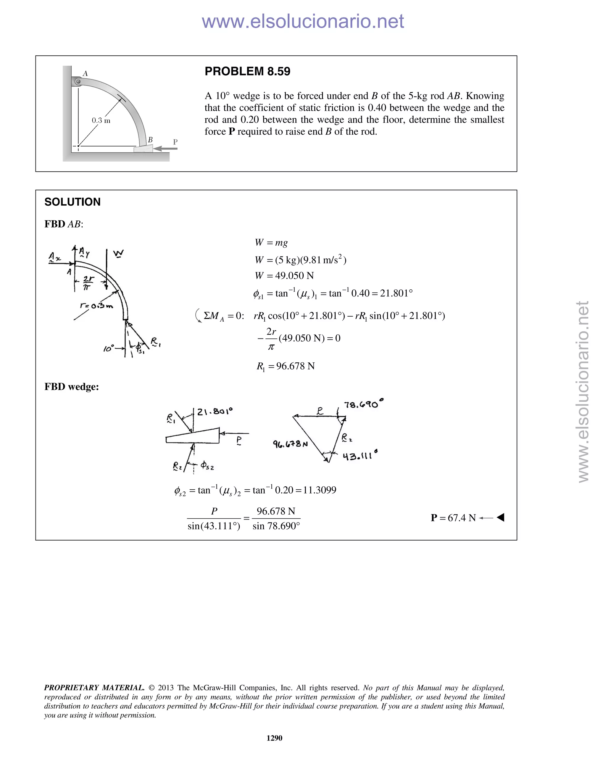 Beer vector mechanics for engineers statics 10th solutions