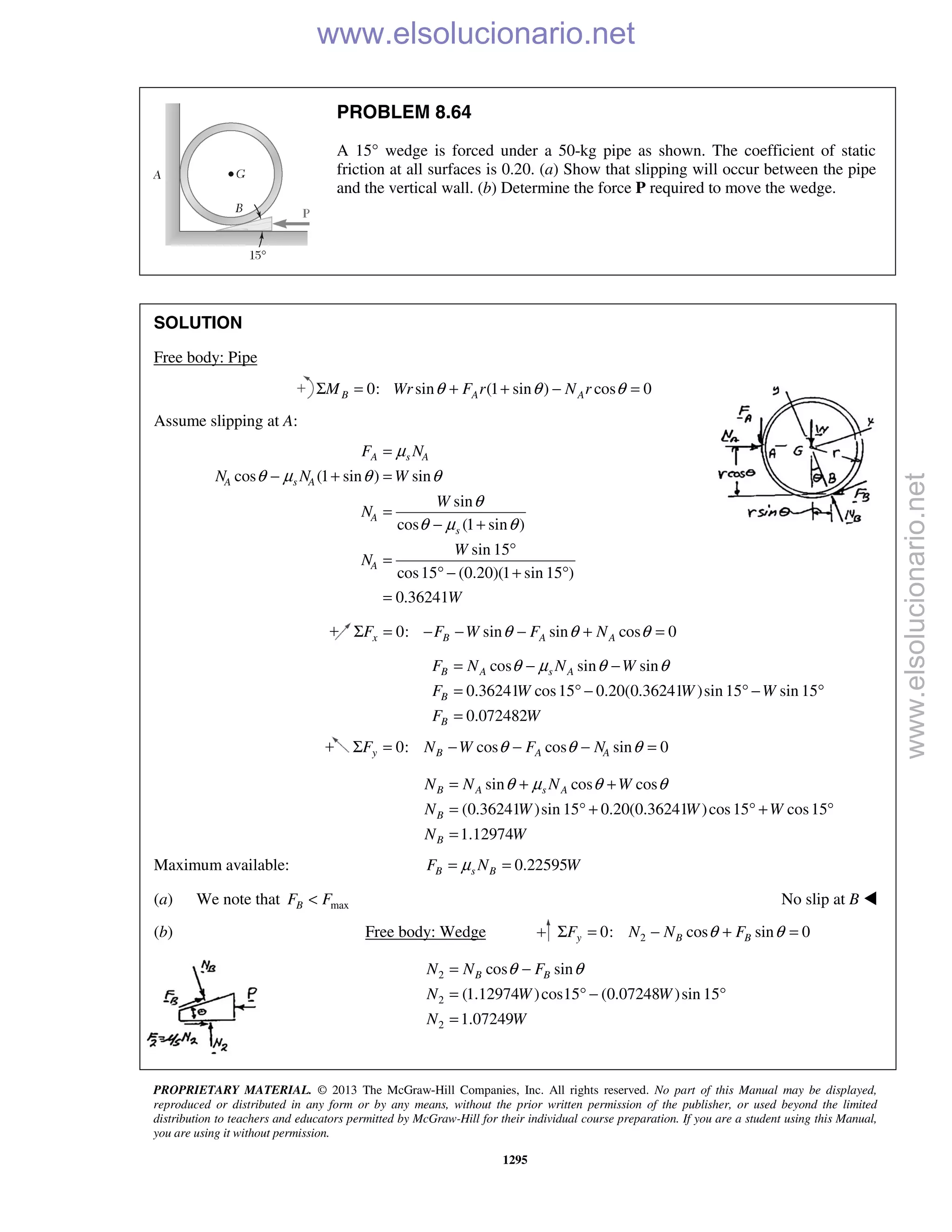 Beer vector mechanics for engineers statics 10th solutions
