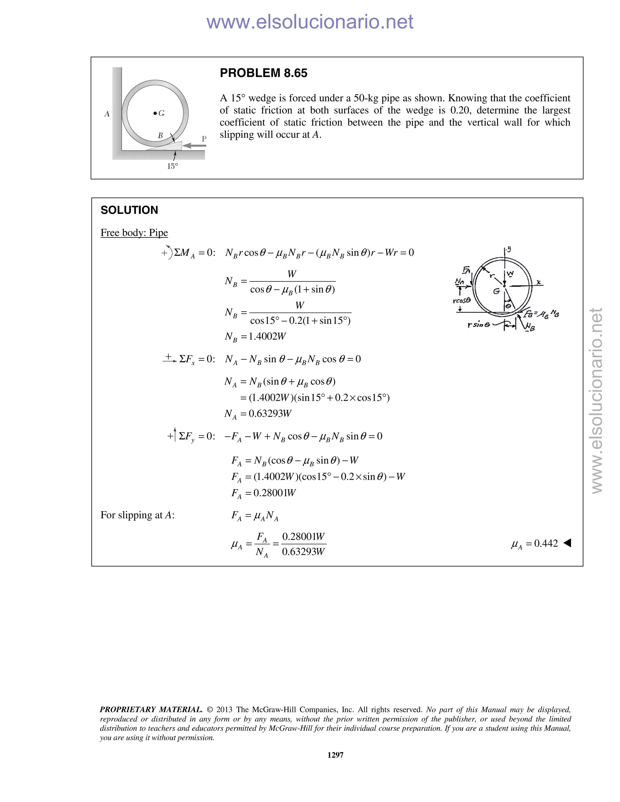 Beer vector mechanics for engineers statics 10th solutions