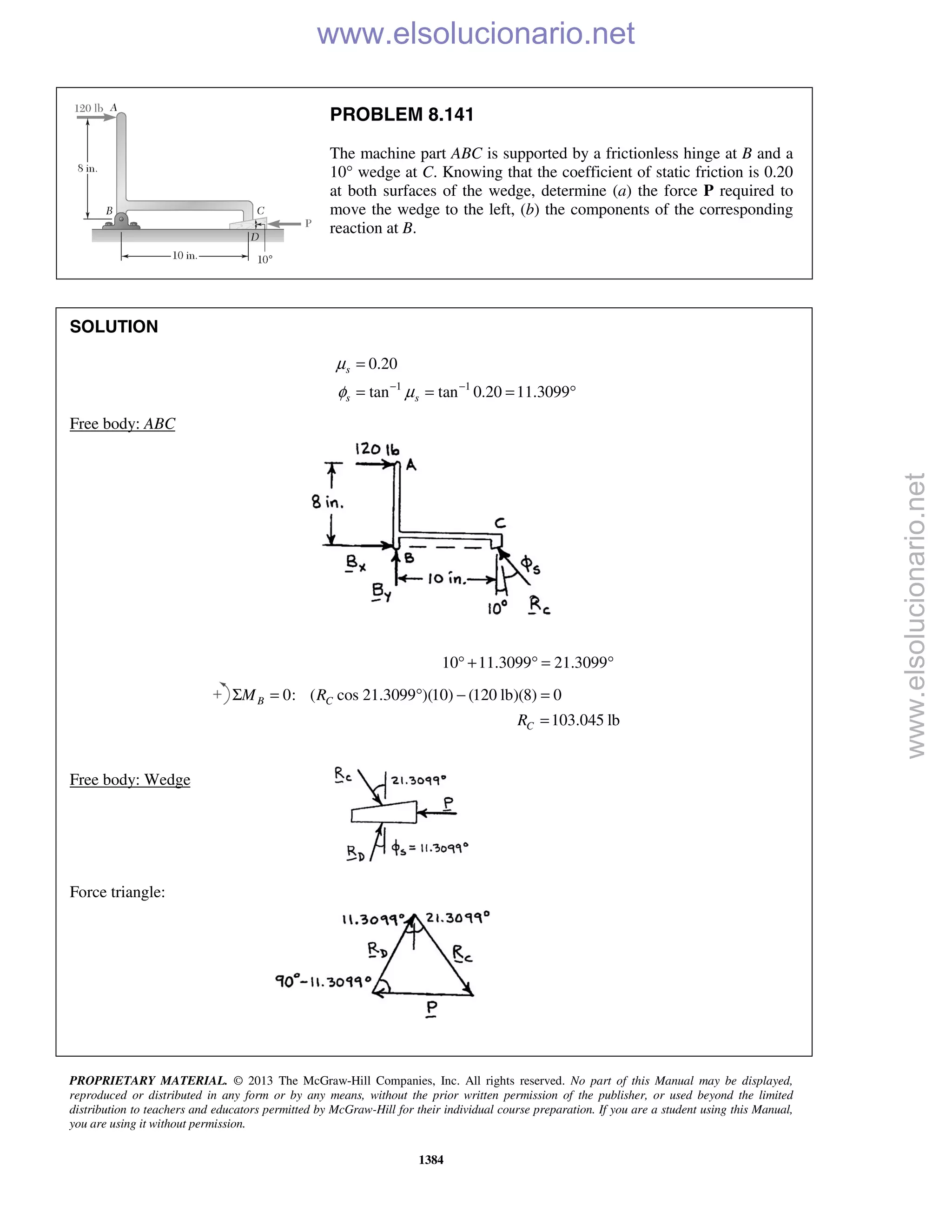 Beer vector mechanics for engineers statics 10th solutions
