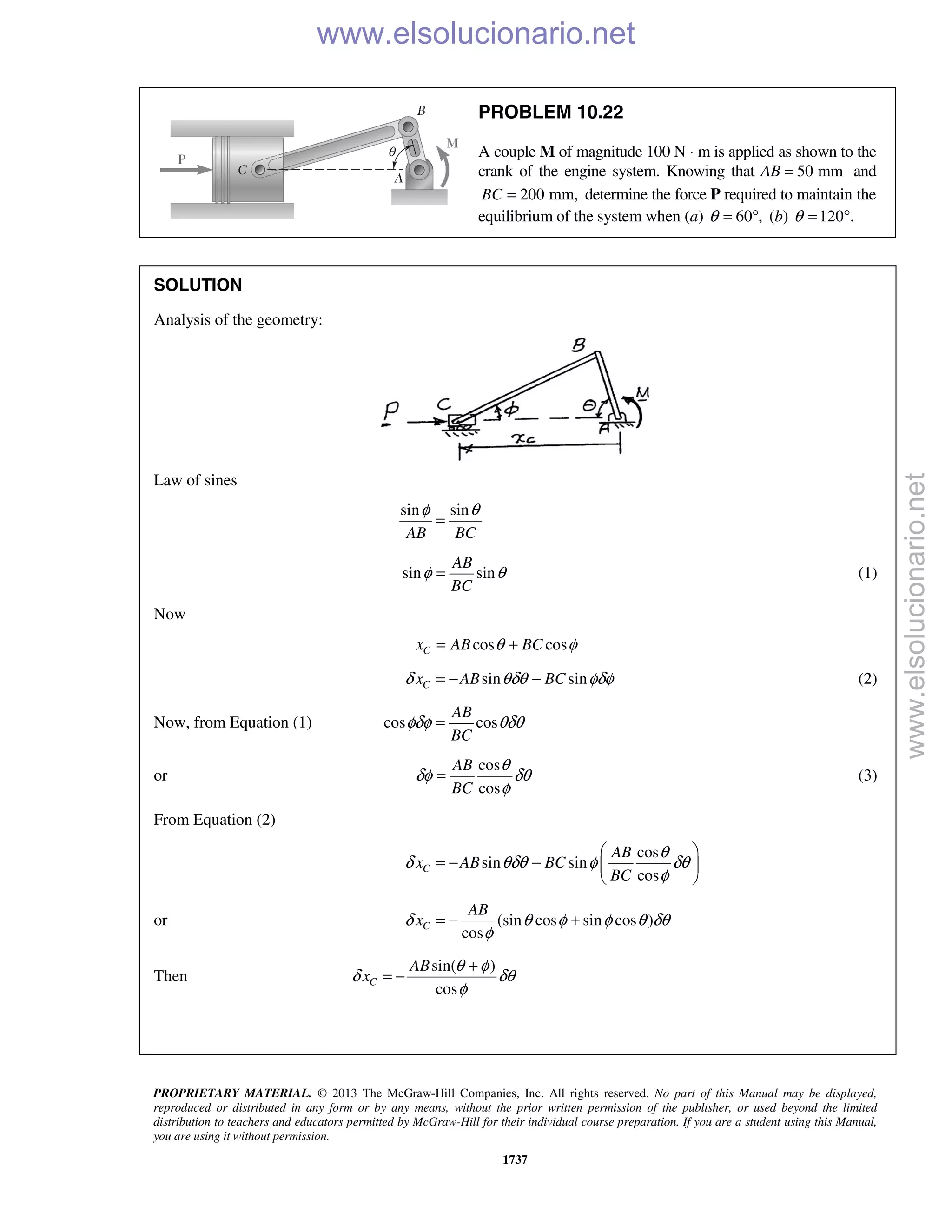 Beer vector mechanics for engineers statics 10th solutions